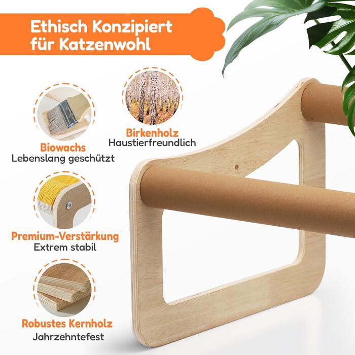 BSWAY Підвищене ліжко-софа для котів з дерева, сонячно-жовтий колір, 53x40 см, стильний котячий стільчик з знімним чохлом для матраца, до 15 кг