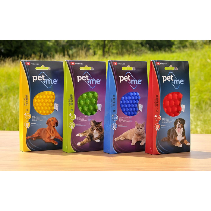 Щітка для кішок Pet+Me PETM005 для довгошерстих, зелена