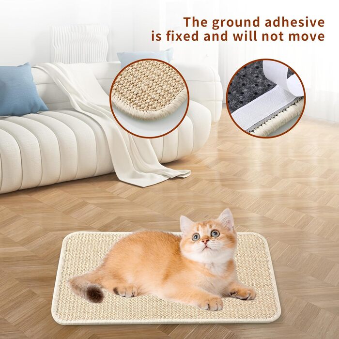 Килимок для дряпання котів, 3 шт., 50x25 см, сізаль, захист меблів та стін