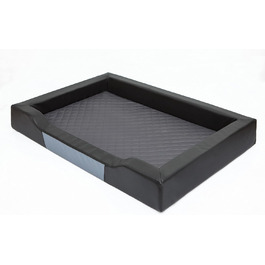 Крісло-лежанка для собак XL, 93x62 см, чорний Eco-шкіра, з м'яким матрацом