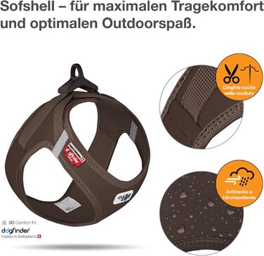 Шлейка для собак Curli Clasp Softshell, коричнева, розмір S