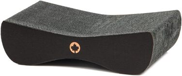 Котячий будиночок Kratzbrett Satellite SMALL Black Edition: когтеточка з картонної поверхні та котячої м'яти, 37x10x23 см