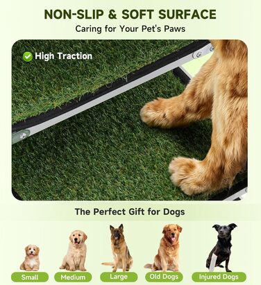 Рампа для собак у машину, складана, для великих собак, з антиковзким килимком, для авто, SUV, вантажівок, високих ліжок, широка (110x58x43 см)