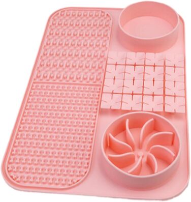 Килимок для облизування собак - Pink | Килимок для іграшок, годівлі, 15,12 x 9,84 x 1,54 см