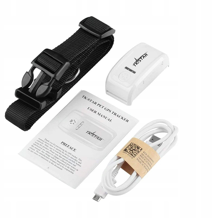 GPS-нашийник локатор TK909 для собак та котів, SOS, керування через додаток, без абонплати