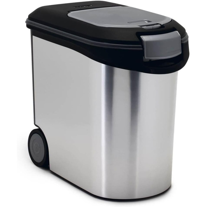 Контейнер для корму Curver 12 кг, 35 л, чорний/сріблястий, 49,3x27,8x42,5 см