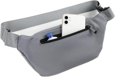 Сумка для собак з відділенням для ласощів та контейнером для відходів, поясна/животна сумка, сіра (нейлон), 12.2 x 12.2 x 5.71 см
