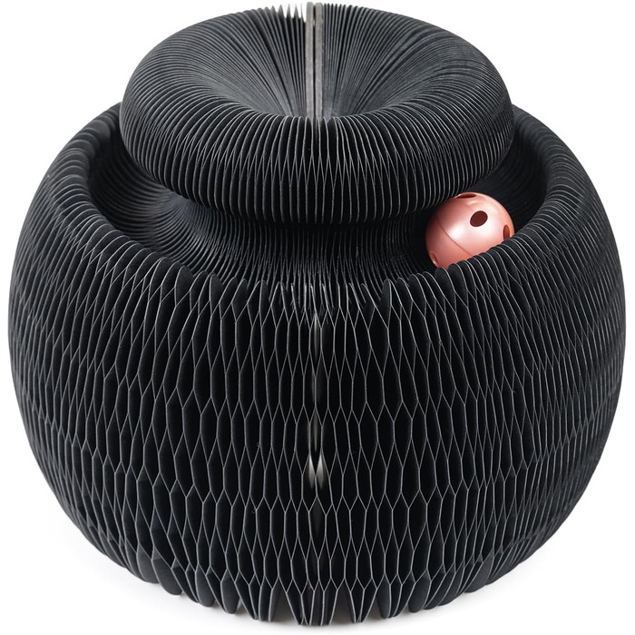 Іграшка для котів CanadianCat Kratzspielzeug: когтеточка з ігровими кульками, чорна, 27,5 x 28 см