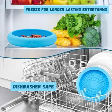 Нічна годівниця для собак Bestalk: повільне годування, зменшення тривоги, силіконова годівниця з антиковзним покриттям, BPA-free, для ігор, блакитна