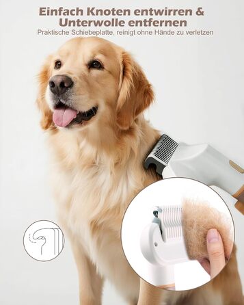 Універсальна щітка для котів та собак з довгим хутром, самоочисна, з нержавіючої сталі, для видалення шерсті та розплутування, з масажними щетинками, зняття шерсті одним натисканням