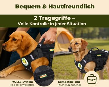 Шлейка для собак EpicRove RoveVest Air, чорна, L – легка, дихаюча, регульована, для прогулянок та активного відпочинку