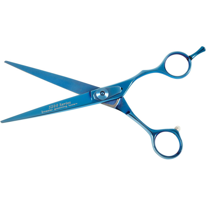 Ножиці для грумінгу Master Grooming Tools 5200 Blue Titanium – професійні ножиці для догляду за шерстю собак з 42 зубцями, 16.5 см