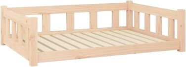 vidaXL Ліжко для собаки 105,5x75,5x28 см з масиву сосни, натуральне, собаче ліжко-кошик, диван для собак