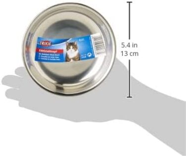 Миска для тварин TRIXIE з нержавіючої сталі з пластиковим покриттям, 2.2 л, діаметр 23 см, висота 8 см, різноманітні кольори, 1 шт.