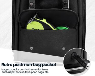 Pecute рюкзак-переноска для котів і собак, PU, складаний, дихаючі сітчасті вікна, для подорожей, туризму, місткість до 6 кг, чорний