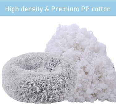 Крісло-лежанка для собак HANHAN у вигляді пончика, XXL, ортопедичне, м'яке, заспокійливе, антистрес, рожеве. Лежанка-печеринка, велика, для собак, миється, з середнім матрацом.