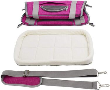 Складана переноска для собак та котів PJDDP з м'якою підстилкою (рожевий)