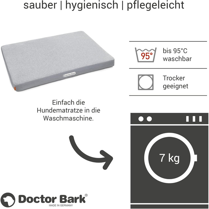 Ортопедичний лежак для собак Doctor Bark з флісовою поверхнею, великий розмір (L - 100x70 см), світло-сірий
