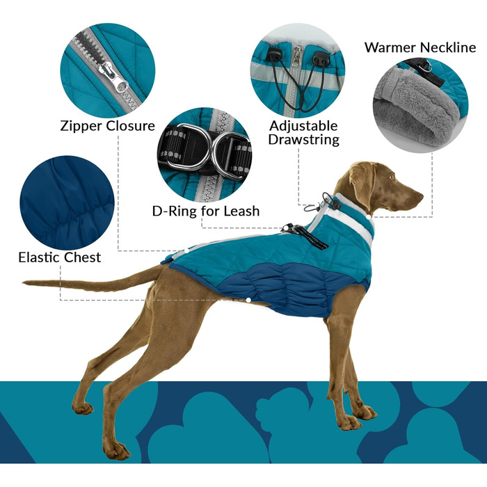 Зимовий теплий одяг для собак - куртка, пуловер, жилет для маленьких собак, чихуахуа (XXL, темно-зелений)