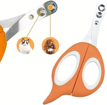 Тримери для кігтів котів з захистом, подвійний отвір, для котів, кошенят, собак, 3 шт. помаранчевого кольору
