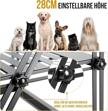 Підставка для мисок для собак OneTigris, регульована висота 28 см, анти-розливання, з дзвіночком, для середніх та великих собак