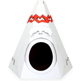 Котячий будиночок-кігтеточка з картону | Іграшка для котів | Котячий дім | Котячі меблі | Котяча кігтеточка Tipi