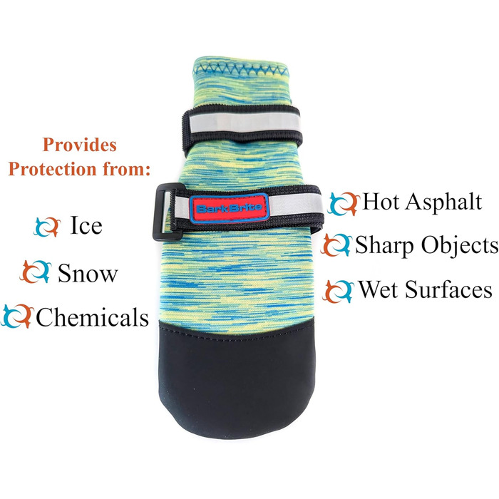 Чоботи для собак Bark Brite Allwetter Neopren, великий розмір, блакитний (з відбиваючими елементами)