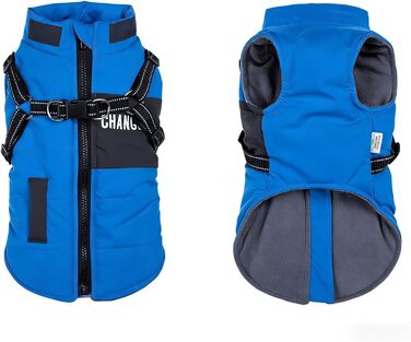 Зимова куртка для собак, дихаюча та водонепроникна - шлейка для собак з світловідбиваючими смугами - теплий одяг для собак малих та середніх порід та цуценят S, темно-синій