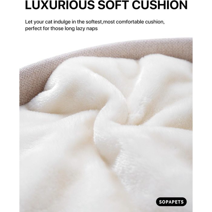 Великий котячий будиночок з дряпалкою для Мейн-куна, 165 см, котячий будиночок для кішок, дорослих, 9 кг, XXL, міцний, розкішний з великою гамаком, дряпка з сизалю, бежевий, 165 см