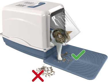 Килимок для котячого туалету з антиковзким ситом, свиняча сітка, 46x36x3 см, Made in Italy (Jolly Blau)