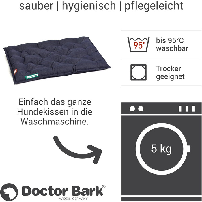 Ортопедична лежанка для собак Doctor Bark Urban - 80x60 см, Королівський блакитний, Made in Germany