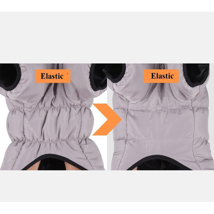 Зимовий теплий одяг для собак: куртка-комбінезон з флісовою підкладкою, вітронепроникний, з D-кільцем, для маленьких, середніх та великих собак, сіро-помаранчевий, 5XL