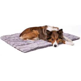 CopcoPet Лежанка для собак та котів Cheyenne 100x80 см, сіра, флісова, щільна, м'яка, машинне прання