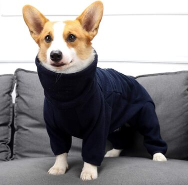 Зимовий теплий одяг для собак: теплий комбінезон-куртка проти випадання шерсті, вітронепроникний, для малих, середніх та великих собак (XS, темно-синій)