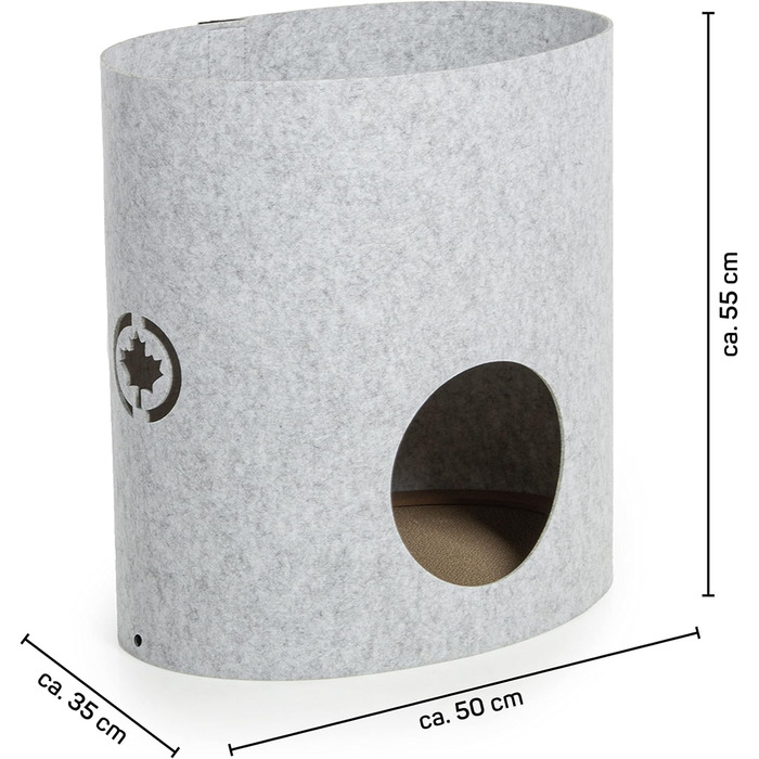 Клітка-кіготник для котів Owen-Tower XL, сірий, 50 см - багатоярусне ліжко з когтеточками