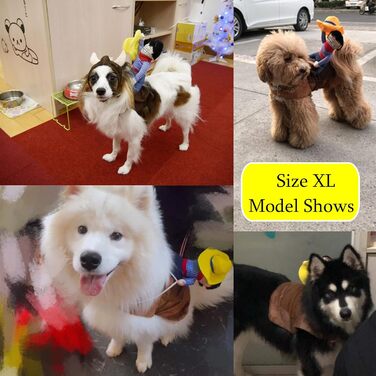 Костюм для коня для домашніх тварин SEIS, Ковбойський костюм для собак, для їзди, карнавальний, на Хелловін, XXL, коричневий, обхват грудей 75-95 см