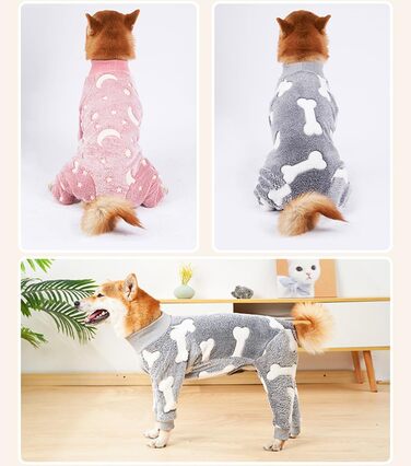 Піжама для собак SUYUKU, теплий зимовий комбінезон, флісова кофта для маленьких та середніх собак, одяг для домашніх тварин, рогатка, довгі рукави, светр для собак (сірий, 3XL), сірий, 3XL