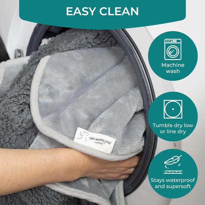 Водонепроникний коврик для собак великих порід - м'який фліс, зручний для дивана, авто, ліжка та захисту меблів, двосторонній, 100 x 120 см, сірий/сірий, фланель/шерпа