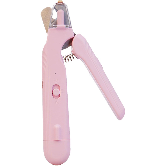 Триммер для обрізання нігтів домашніх тварин 2-в-1 з LED підсвічуванням, безшумний, білий/рожевий