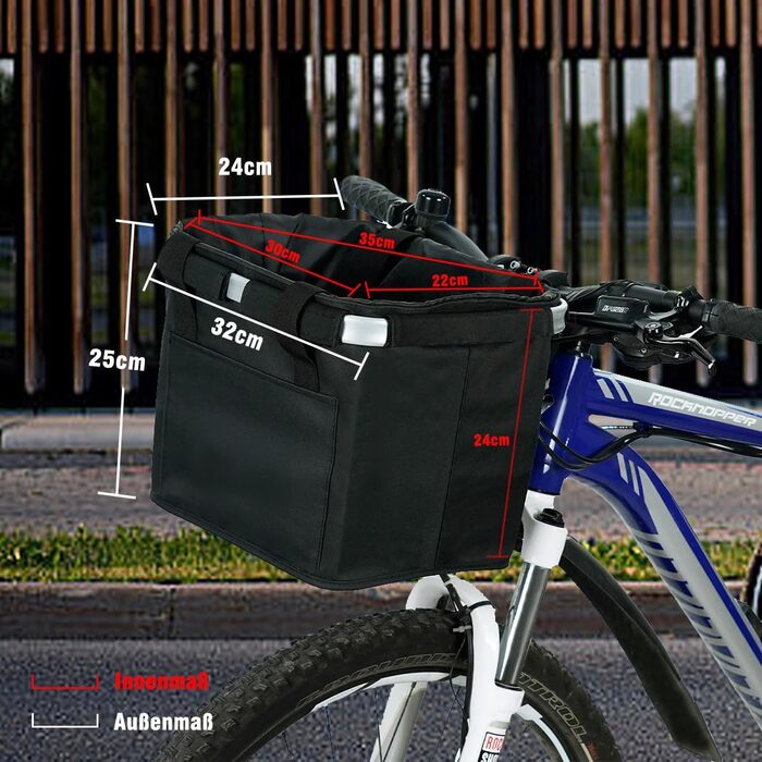 Складаний водонепроникний кошик на кермо велосипеда Pynhoklm, 20L, з аксесуарами. Підходить для покупок, пікніків та повсякденного використання