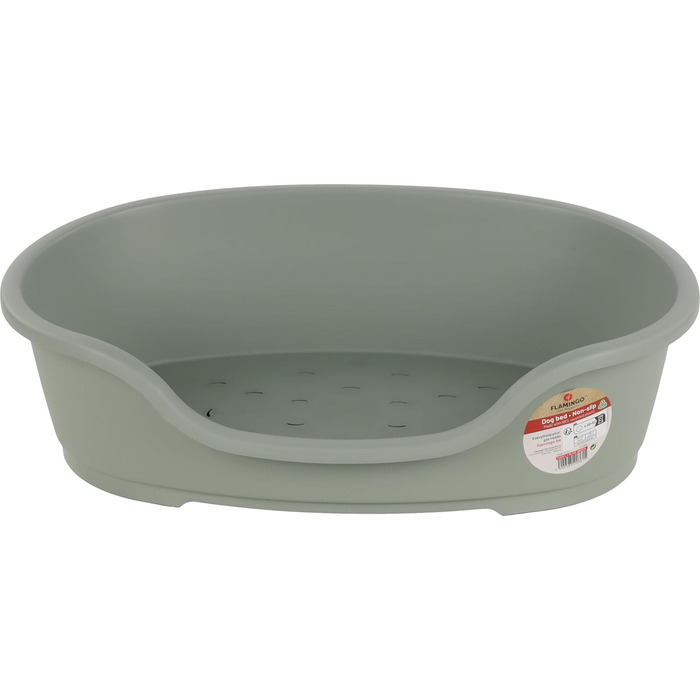 Кругле ліжко для собак Flamingo Tuck, зелене, розмір L (81x54x24 см), практичне, стильне та легко миється