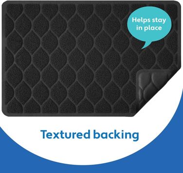 MIGHTY MONKEY Преміум килимок для котячого туалету, фталатів немає, XL 88,9x58,4 см, чорний, м'який для лап, легке очищення, ефективне затримання наповнювача