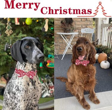 Елегантний ошийник для собак та котів з метеликом Unique Style Paws, розміри S, L, XXS-XL, регульований, святковий (Новий Рік)