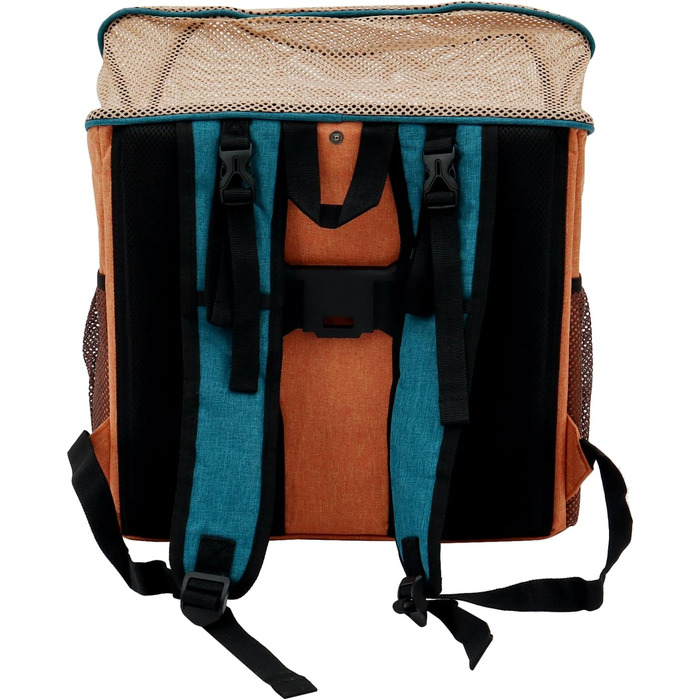 Велосумка для тварин, 32*29*39 см, 2 в 1, складний велосипедний кошик з сіткою, переноска для котів та собак до 7.5 кг (Оранжевий, Синій)