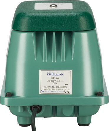 Компресор HiBlow HP-60, 60 л/хв, 18 мм, 51 Вт, для аерації ставків