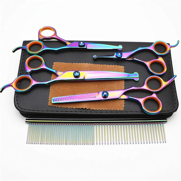 Набір для грумінгу домашніх тварин QUNINE: професійні ножиці для стрижки собак, котів та інших тварин, 11,4–16,5 см