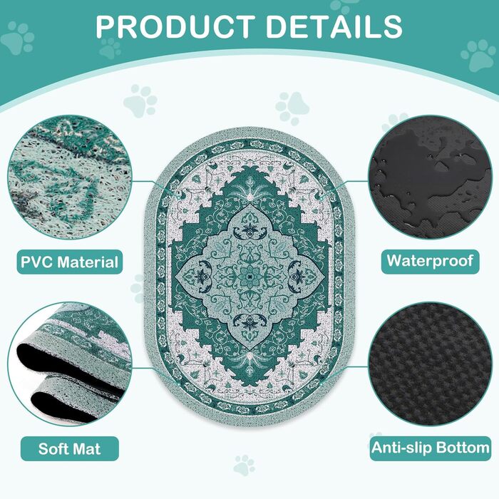 Килимок для котячого туалету Bienbee Katzentoilettenmatte, XL, 101,6 x 76,2 см, з антиковзаючою основою, легко миється, для дому