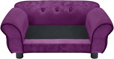 Софа для собак VidaXL Бордовий колір 72x45x30 см, плюшеве ліжко для собак та котів, диван для тварин