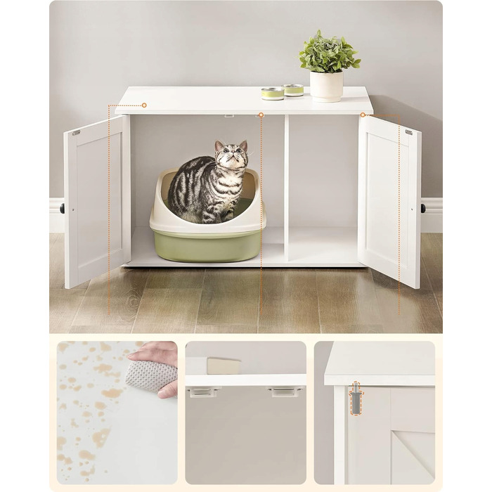 Будиночок-туалет для котів Feandrea – Стильна шафа-укриття для лотка, 80x53x50 см