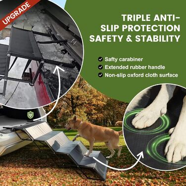 Сходи для собак XARILK - 5-ступенева алюмінієва драбина для собак, 44 см, до 110 кг, для авто, позашляховиків, ліжок та вантажівок